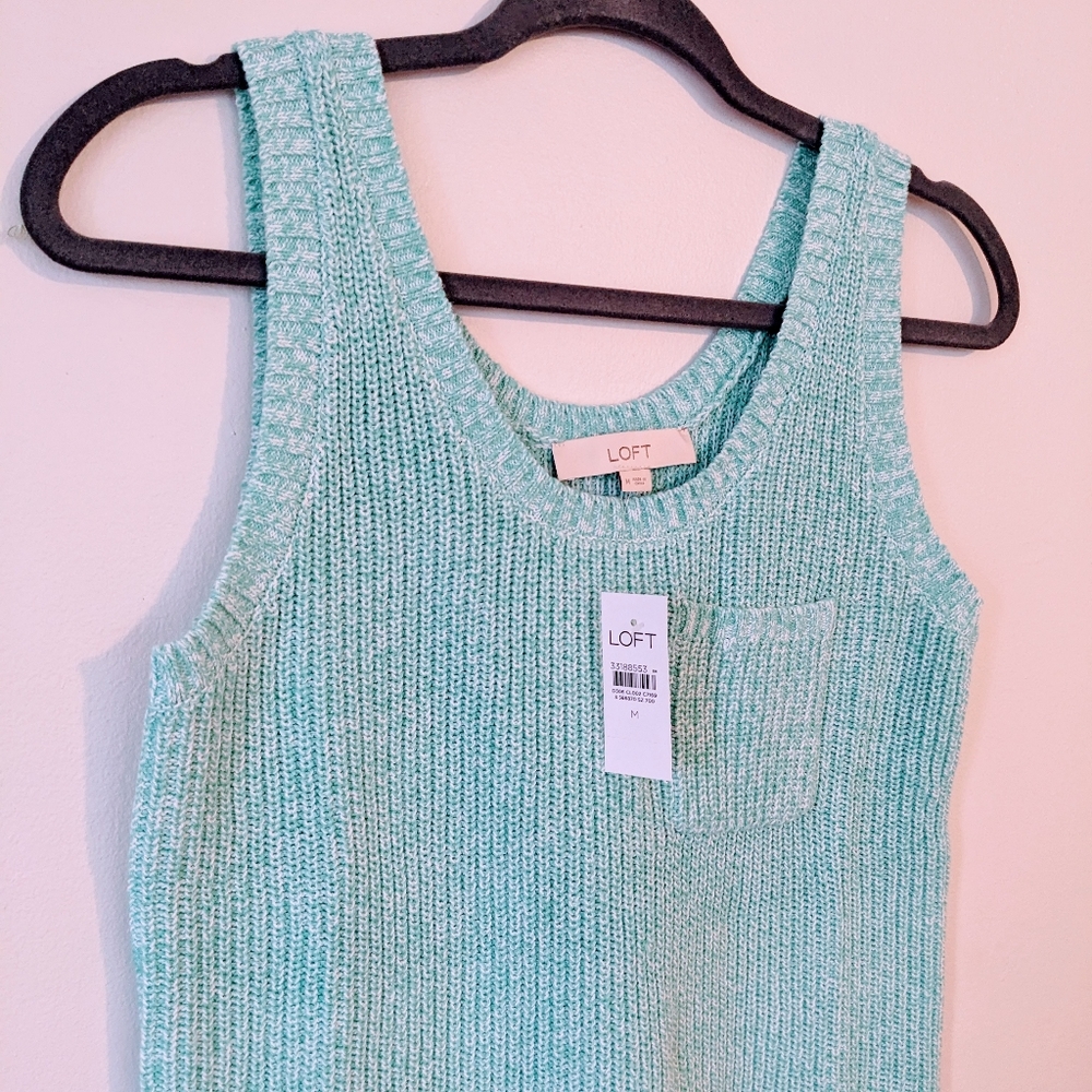 LOFT Ribbed Pocket Sweater Tank - Picture 4 of 7